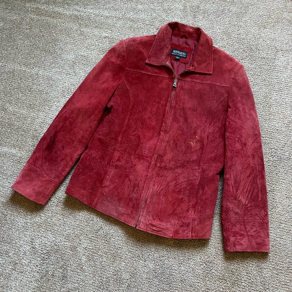 VTG 90’s Red Suede Leather Jacket - Picture 3 of 6